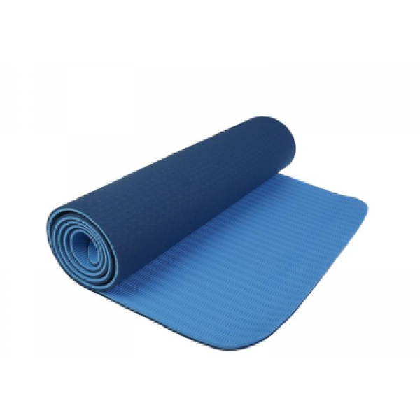 Килимок для фітнесу Ecofit MD9012 двошаровий TPE 1830*610*8мм - Темно-синій+синій 