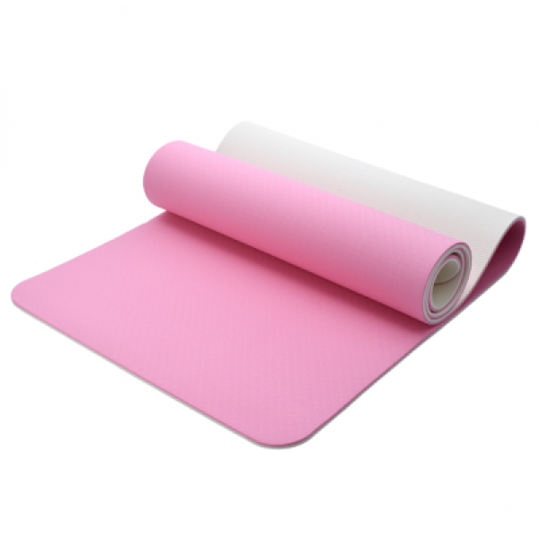 Килимок для фітнесу Ecofit MD9012 двошаровий TPE 1830*610*8мм - Рожевий + світло-рожевий