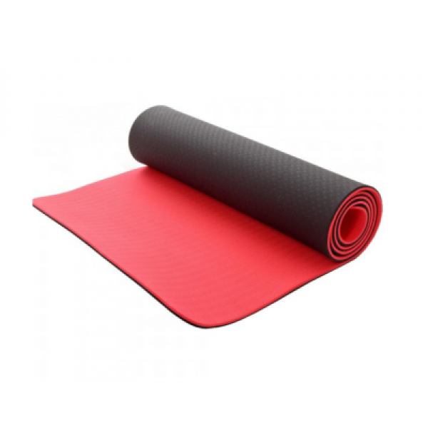 Килимок для фітнесу Ecofit MD9012 двошаровий TPE 1830*610*6мм - Червоний + чорний