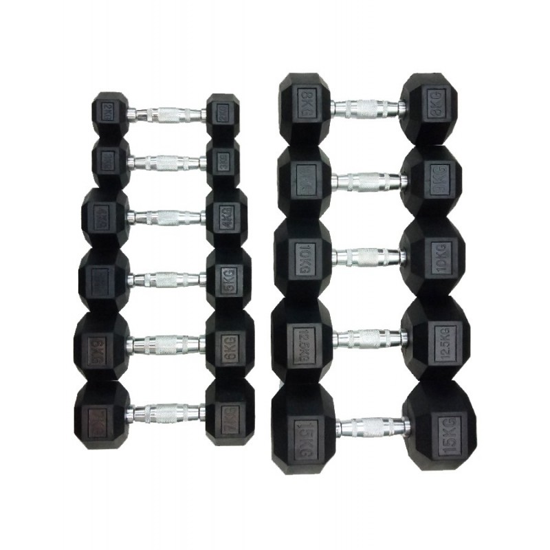 Гантель шестигранная обрезиненная 2 кг DD 6442-2