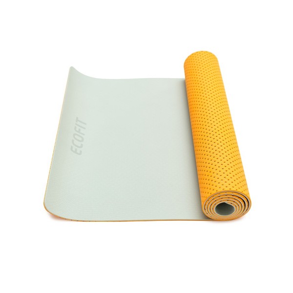 Коврик для фитнеса Ecofit MD9032 двухслойный перфорированныйTPE 1830*610*6мм оранжево-серый